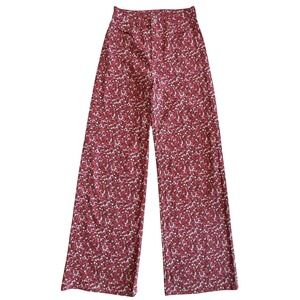 H&M Divided Red Pink Floral Boho Cottage Y2K Wide Leg High Waisted Jeans Size 4
